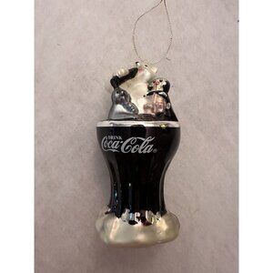 Coca Cola Collectors Society Floating Festivities Glass Ornament As Is Paint Chp